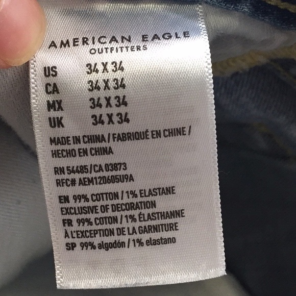 AE Flex Distressed Skinny Jeans Size 34 - Picture 5 of 6